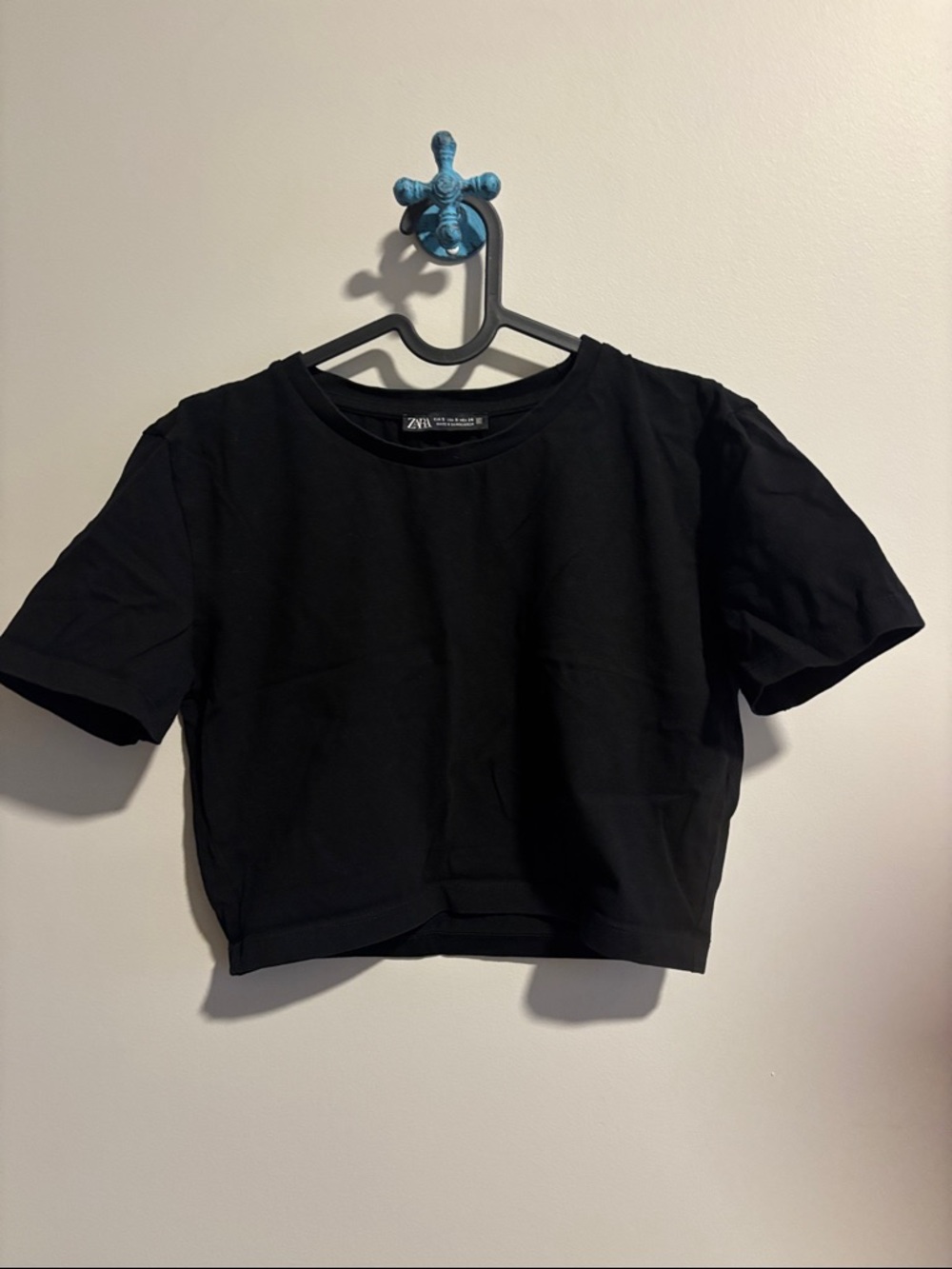 Zara Black Cropped Tee SM